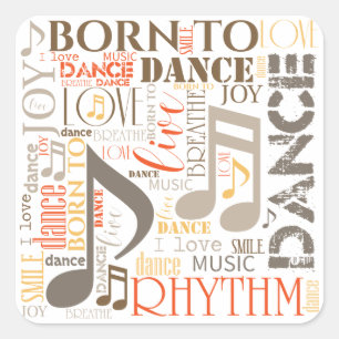 Sticker Carré Né à Dance Brown ID277