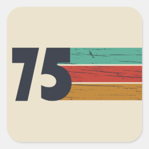 Sticker Carré Né en 1975 vintage 50ème anniversaire fête