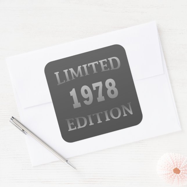 Sticker Carré né en 1978 anniversaire édition limitée (Enveloppe)
