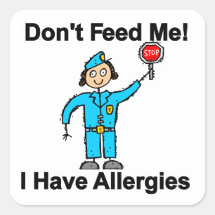 Sticker Carré Ne me nourris pas j'ai des allergies