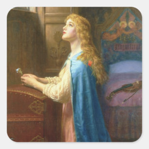 Sticker Carré 'Ne m'oublie pas' (huile sur toile)