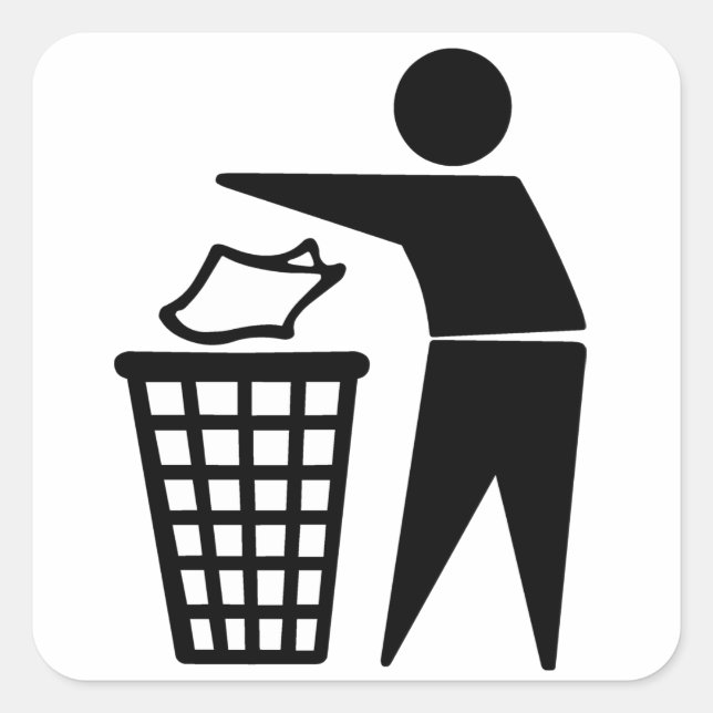 Sticker Carré Ne pas laisser de symbole (Devant)