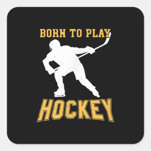 Sticker Carré Né Pour Jouer Joueur De Hockey Gift Field Hockey