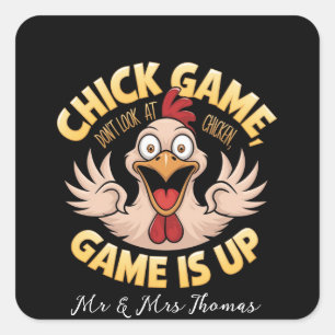 Sticker Carré Ne regardez pas le jeu de poule le plus drôle