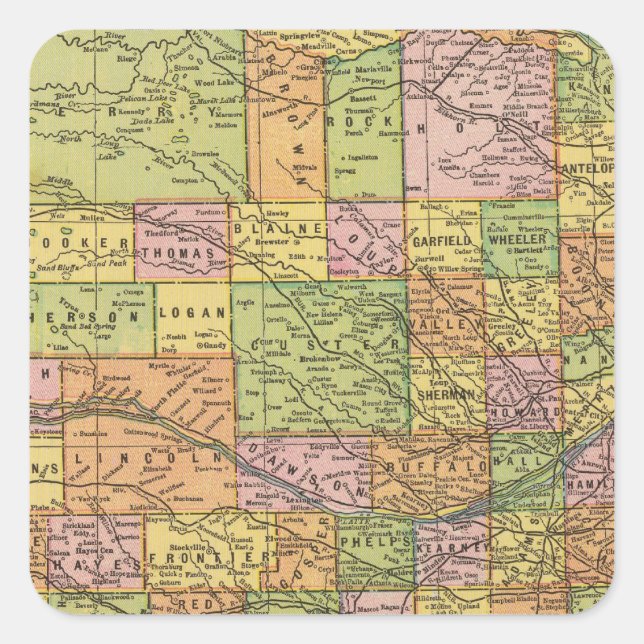 Sticker Carré Nebraska 2 (Devant)