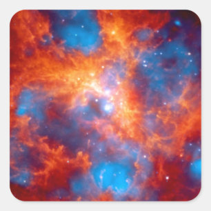 Sticker Carré Nébuleuse de la Tarentule, photo spatiale infrarou
