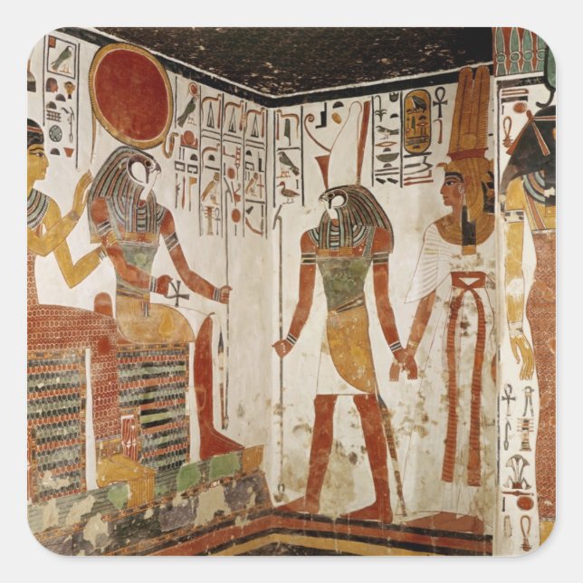Sticker Carré Nefertari est amené devant le dieu (Devant)