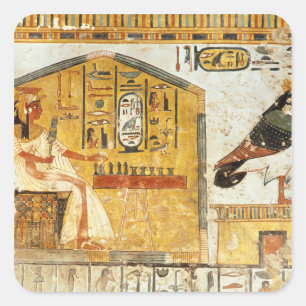Sticker Carré Nefertari jouer senet