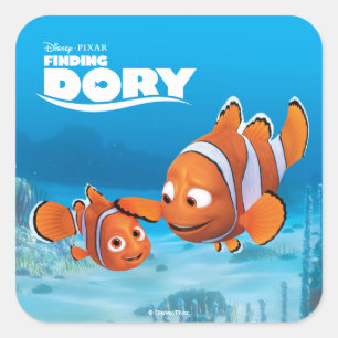 Sticker Carré Nemo & Marlin