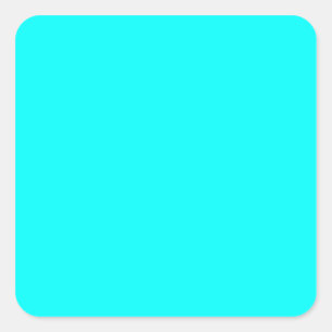 Sticker Carré Neon bleu Turquoise clair brillant mode couleur te