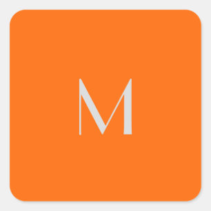 Sticker Carré néon orange - ajouter monogramme