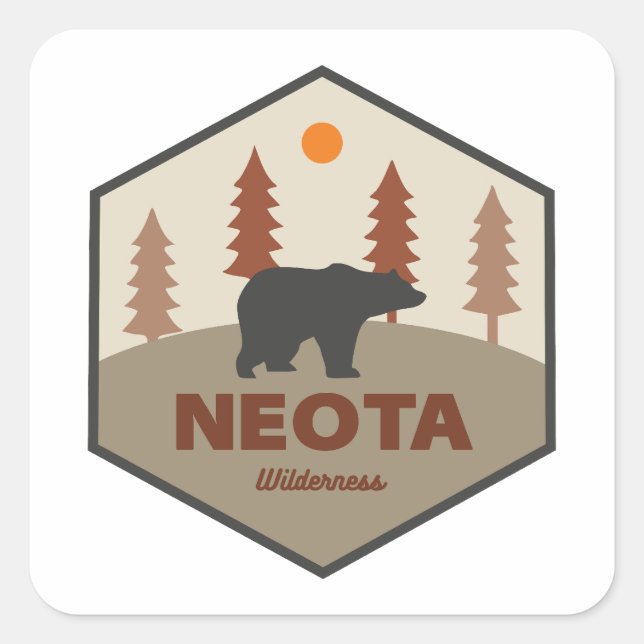 Sticker Carré Neota Wilderness Ours du Colorado (Devant)