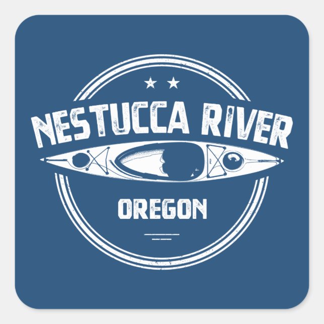Sticker Carré Nestucca River Oregon Kayak (Devant)