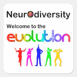 Sticker Carré Neurodiversité Bienvenue à l'évolution