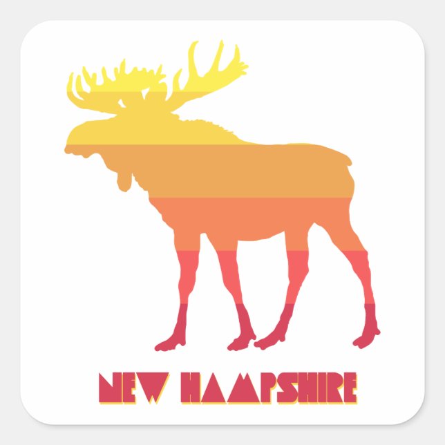 Sticker Carré New Hampshire Moose (Devant)