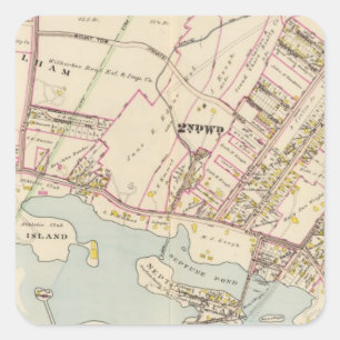 Sticker Carré New Rochelle ward 2, New York