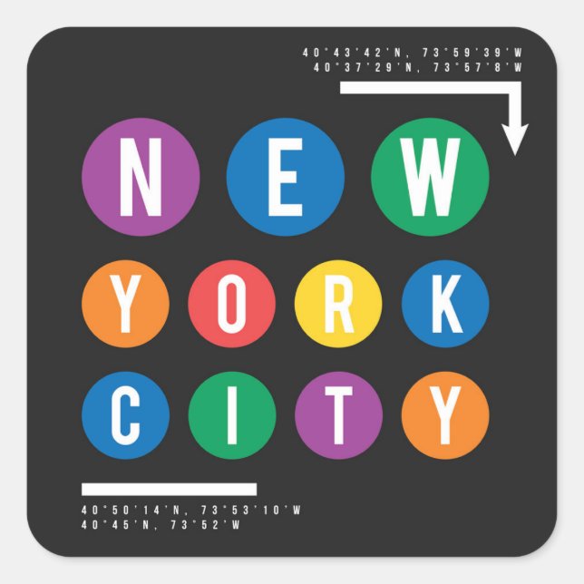 Sticker Carré New York (Devant)