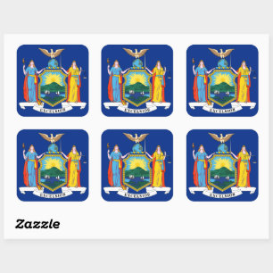 Sticker Carré New York : The Empire State, Home Big Apple Flag