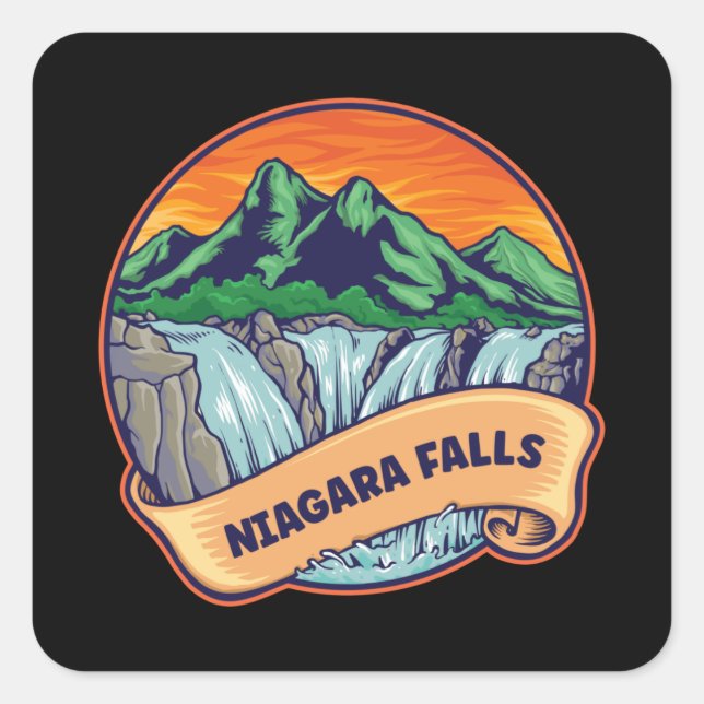 Sticker Carré Niagara Falls Waterfall Adventure (Devant)