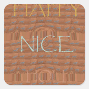 Sticker Carré Nice Happy Kenya Red Zebra Hakuna Matata motif De