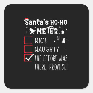 Sticker Carré Nice Naughty The Was There Promise Christmas 