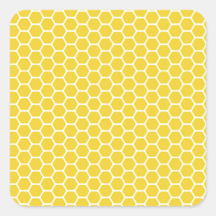 Sticker Carré Nid d'abeilles jaune