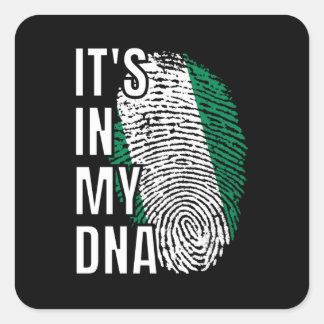 Sticker Carré Nigeria C'est dans mon ADN DrapeauThumbprint T-Shi