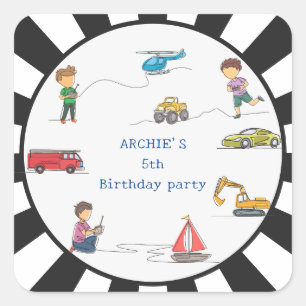 Sticker Carré N'importe quel Anniversaire de enfant de voiture R