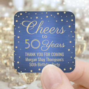 Sticker Carré N'IMPORTE QUEL Oeuvre d'Anniversaire Brossé Confet