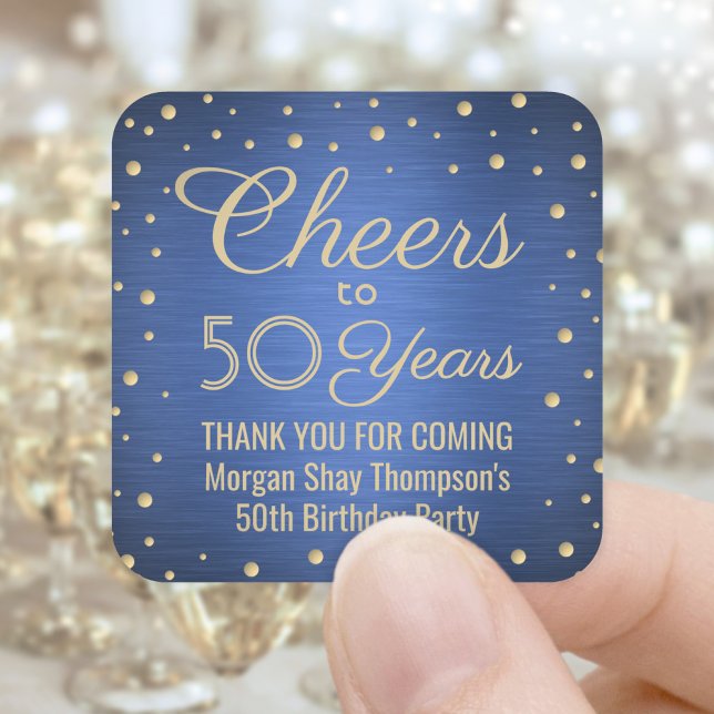 Sticker Carré N'IMPORTE QUEL Oeuvre d'Anniversaire Brossé Confet (Créateur téléchargé)