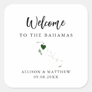 Sticker Carré N'importe quel sac ou boîte de bienvenue Mariage C