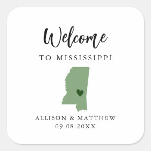 Sticker Carré N'importe quelle couleur Mississippi Mariage Welco