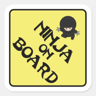 Sticker Carré Ninja à bord