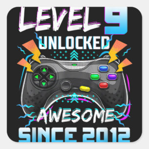 Sticker Carré Niveau 9 Déverrouillé Awesome 2012 jeu vidéo