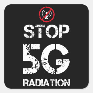 Sticker Carré No 5G Please - Anti 5G Radiation Don
