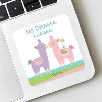 No Drama Llama rose violet Turquoise Nom École