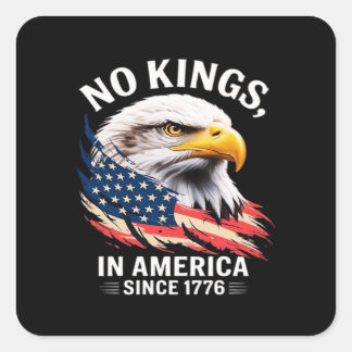 Sticker Carré No Kings In America Classic Retro Graphic Design