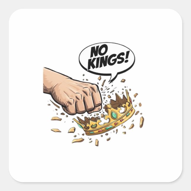 Sticker Carré No Kings In America Creative Design (Devant)