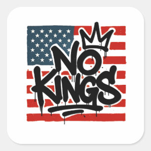 Sticker Carré No Kings In America Save Democracy I dissident Ant