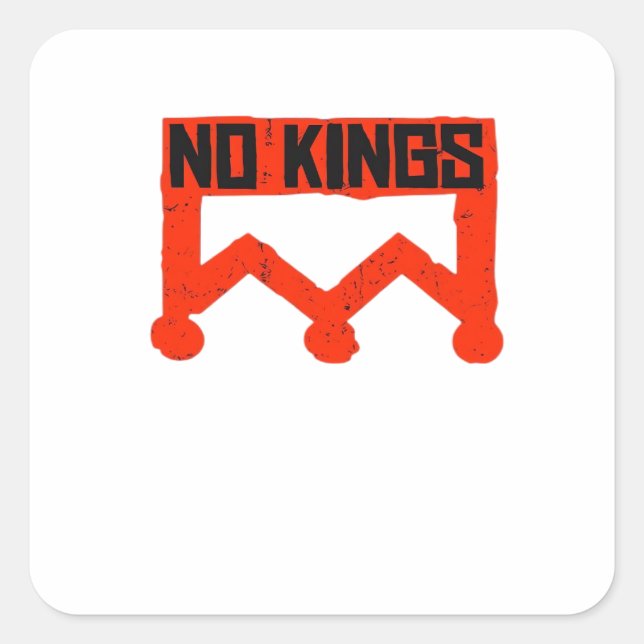 Sticker Carré No Kings Protest Graphic Grunge Crown  American Cl (Devant)