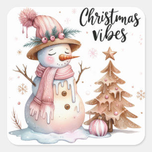 Sticker Carré Noël
