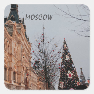 Sticker Carré Noël à Moscou