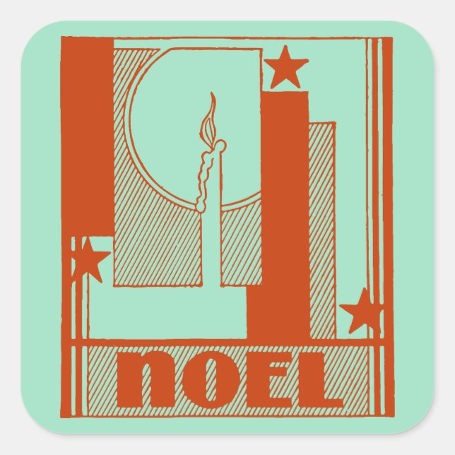 Sticker Carré Noël Art déco Noel (Devant)