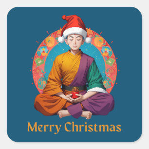 Sticker Carré Noël bouddhiste