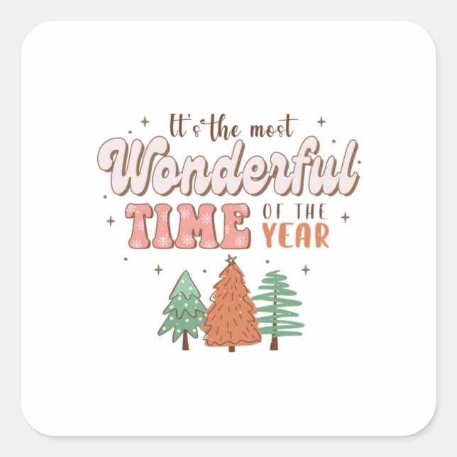 Sticker Carré Noël C'Est Le Moment Le Plus Merveilleux De L'Anné (Devant)