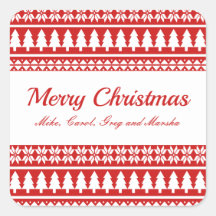 Noël Classique Rouge Et Blanc Fête Personnalisée