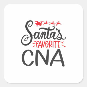 Sticker Carré Noël CNA Santas favori CNA