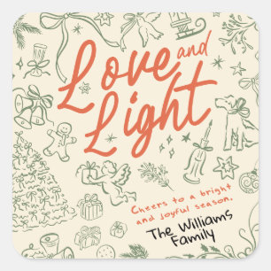 Sticker Carré Noël d'amour et de lumière