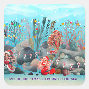 Sticker Carré Noël de la mère