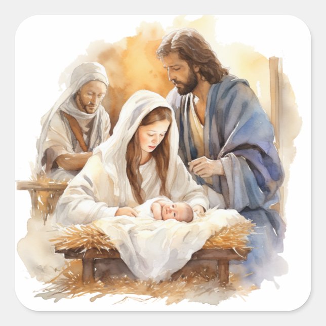 Sticker Carré Noël de la Nativité (Devant)